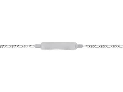Baby-armband Wechselgliederkette 1/3, Rechteckige Platte 20 X 4 Mm, 12/14 Cm, 18k Weißgold - Standard Bild - 2