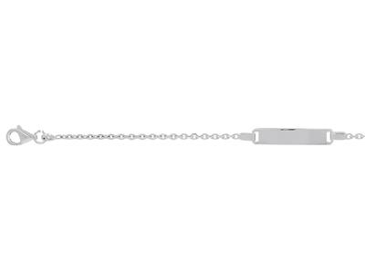 Baby Identity Forcat Mesh Diamant 1,5 Mm, Rechteckige Platte 20 X 4 Mm, 12/14 Cm, 18k Weißgold - Standard Bild - 3