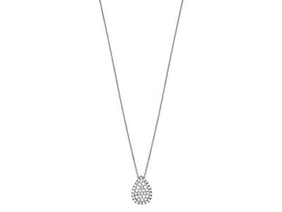 Halskette Mit Diamantanhänger 0,14ct, Birnenform 10 MM 40-42 Cm, Weissgold18k - Standard Bild - 1