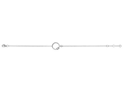 Armband Kette Kreis Aus Runden Und Baguette-diamanten 0,16ct, 16-17-18 Cm, 18k Weigold