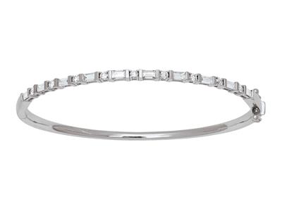 Armband Jonc Diamant 1,31ct, 58 X 50 Mm, 18k Weißgold - Standard Bild - 1