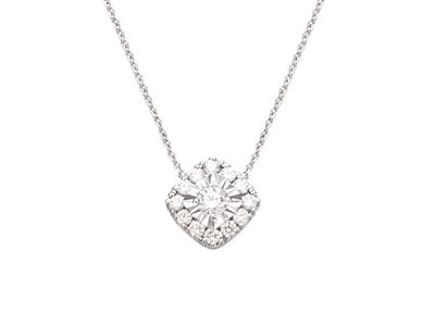 Halskette Mit Motiv Viereckige Pastille, Diamanten 0,33ct, 42 Cm, 18k Weigold