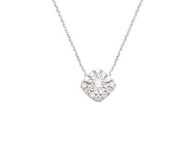 Halskette Mit Motiv Viereckige Pastille, Diamanten 0,21ct, 42 Cm, 18k Weigold