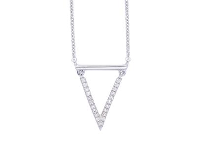 Halskette Mit Spitzenmotiv, Diamanten 0,06ct, 38-40-42 Cm, 18k Weigold