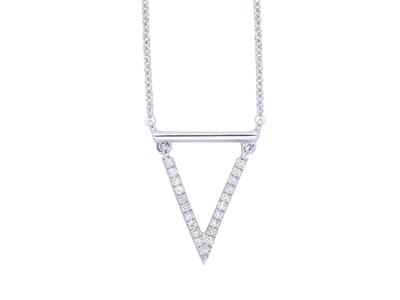 Halskette Mit Spitzenmotiv, Diamanten 0,06ct, 38-40-42 Cm, 18k Weißgold - Standard Bild - 1