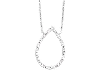 Halskette Mit Birnenmotiv, Diamanten 0,11ct, 38-40-42 Cm, 18k Weigold