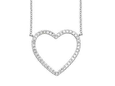 Halskette Herz, Diamanten 0,12ct, 38-40-42 Cm, 18k Weigold