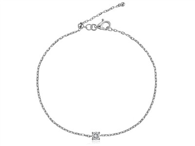 Solitärarmband For\at-masche, Diamant 0,10ct, 17 Cm, Weissgold18k - Standard Bild - 2
