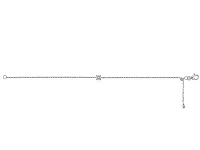 Solitärarmband Ankerkette, Diamant 0,15ct, 17 Cm, Weissgold 18k - Standard Bild - 4