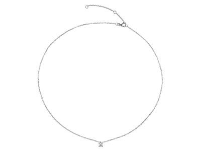 Solitär-halskette Mit For\at-maschen, Diamant 0,10ct, 40-42-45 Cm, 18kweißgold - Standard Bild - 3