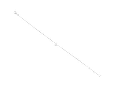 Armband Sternkette, Diamanten 0,03ct, 16-17-18 Cm, 18k Weigold