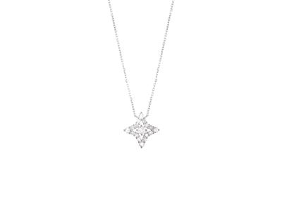 Halskette Sternform 10 Mm, Diamanten 0,27ct, 40-42 Cm, 18k Graugold - Standard Bild - 1