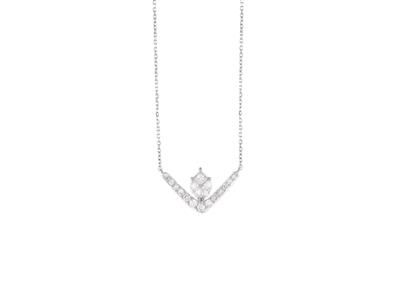 Diadem-halskette, Diamanten 0,26ct,40-42 Cm, 18k Weißgold - Standard Bild - 1