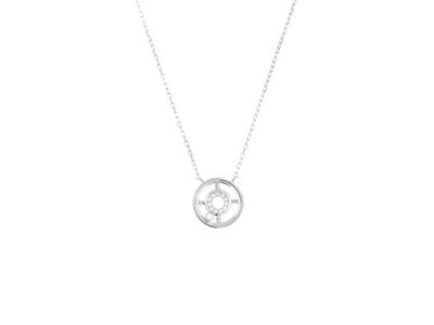 Halskette Hoop 12 Mm, Diamanten 0,07ct, 40+2 Cm, 18k Weißgold - Standard Bild - 1