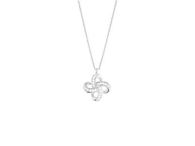 Halskette Mit Motiv Kreismuster, Diamanten 0,10ct, 40-42 Cm, 18k Weigold