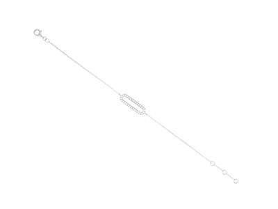 Armband Motiv Rechteck 16 X 5 Mm, Diamanten 0,15ct, 16-17-18 Cm, 18k Weigold
