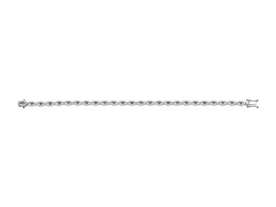 Flussarmband Mit Ovalen Motiven 4,30 Mm, Diamanten 1,45ct Und Saphiren 0,98ct, 18k Graugold
