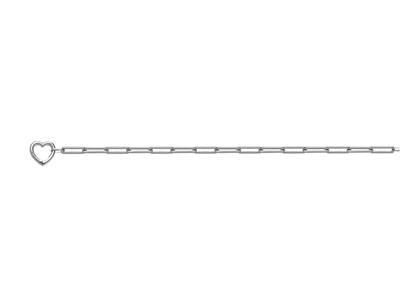 Armband Rechteckige Maschen, 4,50 X 13,50 MM Maschen In Hohlem Rohr, Herzverschluss, 19 Cm, 18k Graugold. - Standard Bild - 1