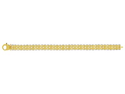Herrenarmband Mit Abwechselnden Maschen Und Platten 10 Mm, , 21 Cm, Gelbgold 18k - Standard Bild - 1