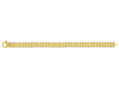 Herrenarmband Mit Abwechselnden Maschen Und Platten 10 Mm, 21 Cm, Gelbgold 18k - Standard Bild - 1