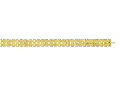 Herrenarmband Mit Abwechselnden Maschen Und Platten 10 Mm, 21 Cm, Gelbgold 18k - Standard Bild - 3