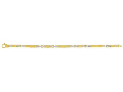 Armband Feine, Abwechselnd Hohle Platten 3,50 Mm, 17,50 Cm, 18k Bicolor Gold
