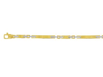Armband Feine, Abwechselnd Hohle Platten 3,50 Mm, 17,50 Cm, 18k Bicolor Gold - Standard Bild - 2