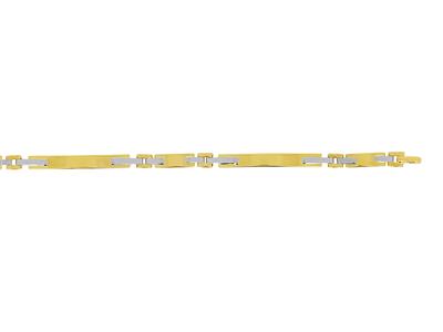 Armband Feine, Abwechselnd Hohle Platten 3,50 Mm, 17,50 Cm, 18k Bicolor Gold - Standard Bild - 3