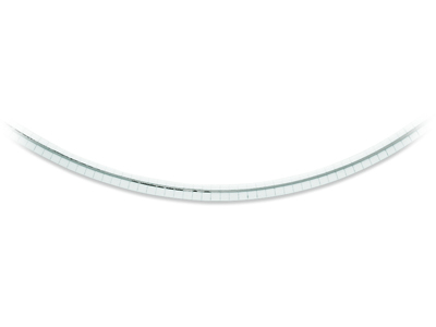 Omega Halskette In Salbeiblatt-form, 3 Mm, Wendbar, 42 Cm, Zweifarbiges Gold 18k - Standard Bild - 1