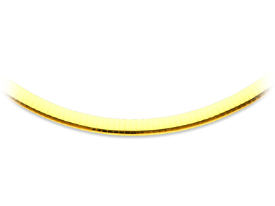Halskette Omega 6 MM Salbeiblatt Reversibel, 42 Cm, Bicolor Gold 18k - Standard Bild - 1