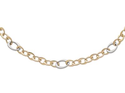 Halskette Mit Abwechselnden Ovalen Gliedern 8,8/13 Mm, 44 Cm, 18k Bicolor-gold. Ref.5909 - Standard Bild - 1