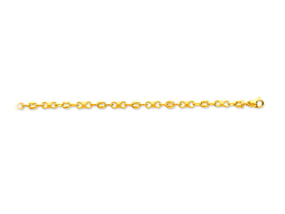Armband Wechselnde Knoten Kaffeebohnen 4,6 Mm, 18 Cm, 18k Gelbgold