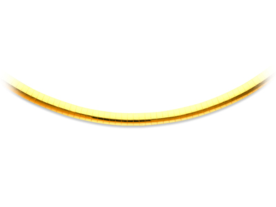 Halskette Omega Salbeiblatt 4 Mm, Umkehrbar, 45 Cm, Bicolor Gold 18k