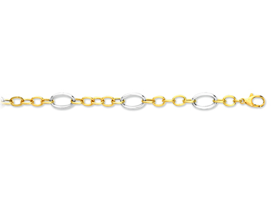 Armband Mit Alternierenden Gliedern8,9 Mm, 19 Cm, 18k Bicolor Gold - Standard Bild - 1