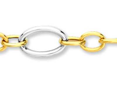 Armband Mit Alternierenden Gliedern8,9 Mm, 19 Cm, 18k Bicolor Gold - Standard Bild - 2