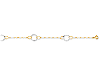 Armband Kreise 8 Mm, 18 Cm, 18k Bicolor Gold