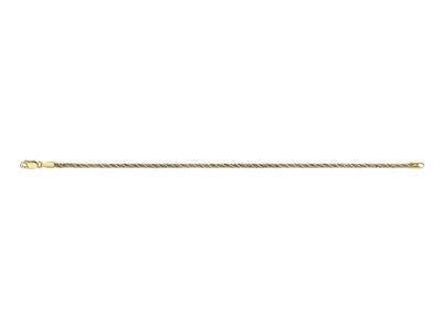 Gedrehtes Armband 2,1 Mm, 18,5 Cm, 18k Bicolor Gold