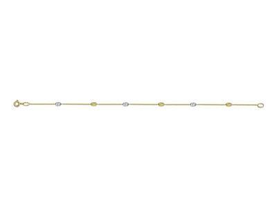 Armband Mit Gezackten Oliven 3 X 5 Mm, 19 Cm, 18k Bicolor Gold - Standard Bild - 1