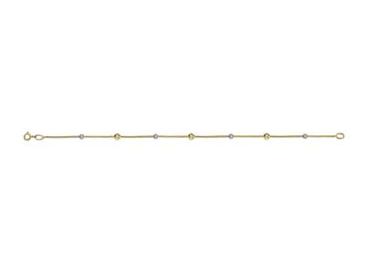 Armband Ziselierte Kugeln 3/4 Mm, 19 Cm, 18k Bicolor Gold - Standard Bild - 1