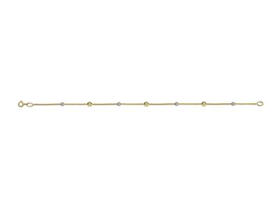 Armband Ziselierte Kugeln 3/4 Mm, 19 Cm, 18k Bicolor Gold - Standard Bild - 1