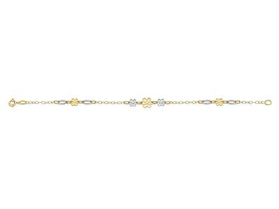 Armband Fantasieblumen 48 Mm, 19 Cm, 18k Bicolor Gold