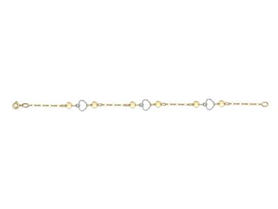 Armband Phantasieherzen 8 X 23 Mm, 1,5 Mm, 19 Cm, 18k Bicolor Gold - Standard Bild - 1
