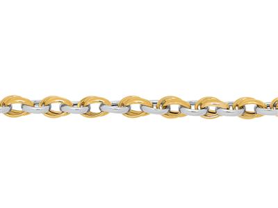 Doppelring Armband 5,30 Mm, 19cm, 18k Zweifarbiges Gold - Standard Bild - 1