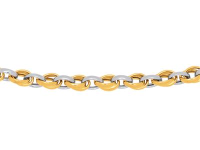 Doppelringe Halskette 5,30 Mm, 45cm, Zweifarbiges Gold 18k - Standard Bild - 1