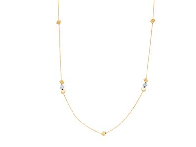 Sautoir-kette Kubus 3,1 Mm, 100 Cm,zweifarbiges Gold 18k - Standard Bild - 2