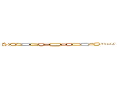 Rechteckiges Armband, 17-18 Cm, 3 Gold 18k