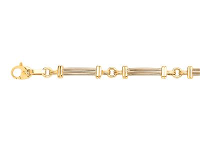 Armband Langgestreckte Platten 9 MM Massiv, 21 Cm, 18k Bicolor Gold - Standard Bild - 1