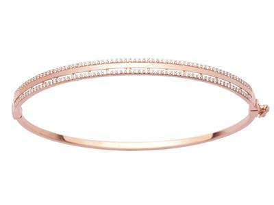 Armreif, 2-reihig, Zirkoniumoxid, 60 X 52 Mm, 18k Rotgold - Standard Bild - 1