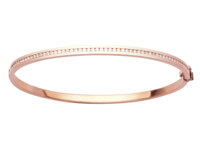 3 MM Armreif, Glatter Rand, Innen Zirkoniumoxide, 63 X 52mm, 18k Rotgold - Standard Bild - 1