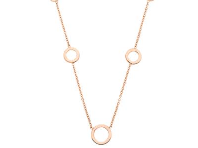 Runde For\at-kette Halskette, 5 Fallende Kreise, 40-42 Cm, 18k Rotgold - Standard Bild - 2